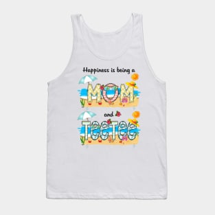 Happiness Is Being A Mom And Teetee Summer Beach Happy Mother's Tank Top